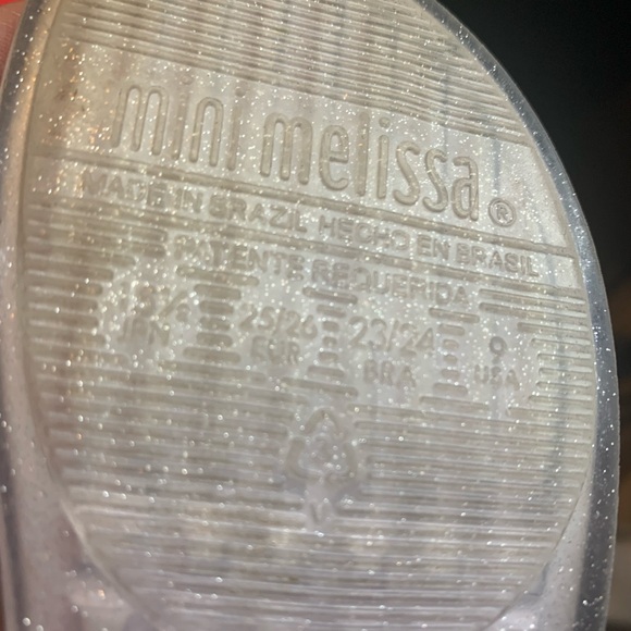 Mini Melissa Disney Frozen Kids Dress Shoes - Glittery Gray. Size 9 - Picture 5 of 5